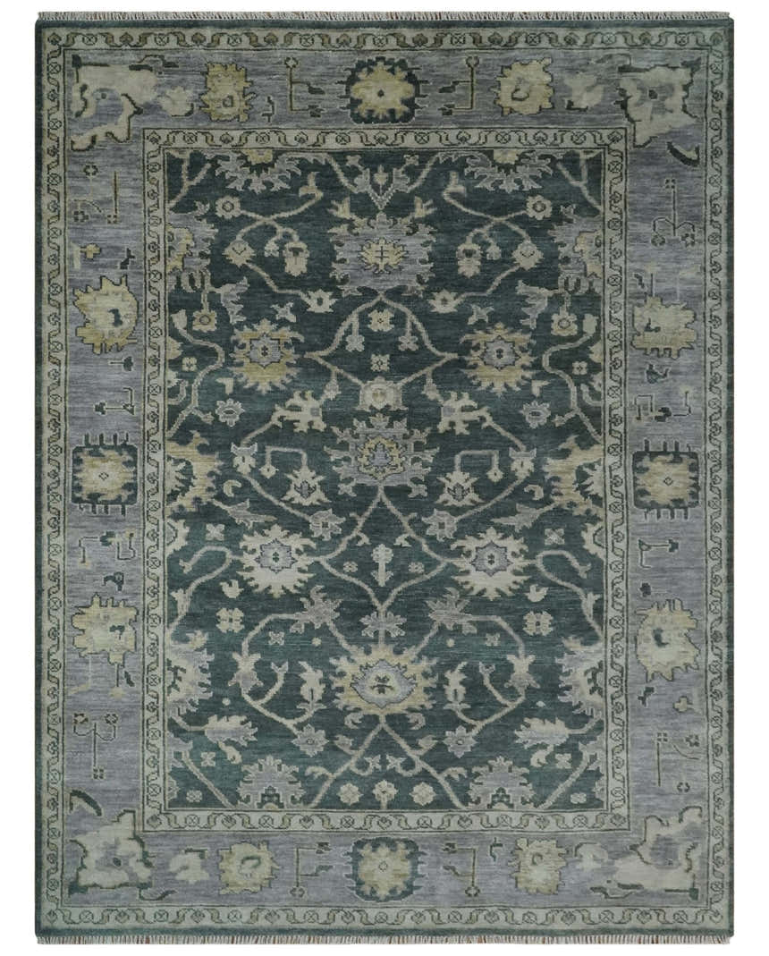 Hand Knotted Gray and Silver Traditional Antique Wool Area Rug, Living Room and Bedroom Rug