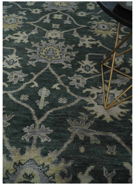 Hand Knotted Gray and Silver Traditional Antique Wool Area Rug, Living Room and Bedroom Rug