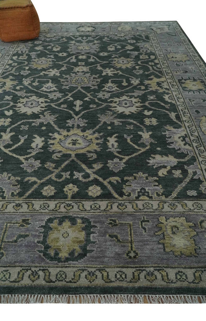 Hand Knotted Gray and Silver Traditional Antique Wool Area Rug, Living Room and Bedroom Rug