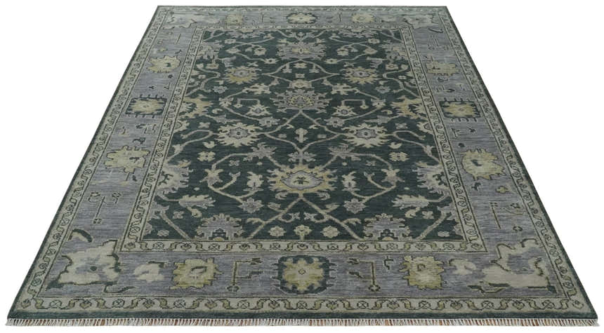 Hand Knotted Gray and Silver Traditional Antique Wool Area Rug, Living Room and Bedroom Rug
