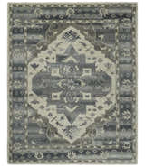Hand Knotted Gray, Beige and Charcoal Traditional Heriz Serapi Multi size Wool Area Rug, Kids, Living Room and Bedroom Rug