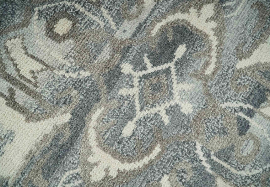 Hand Knotted Gray, Beige and Charcoal Traditional Heriz Serapi Multi size Wool Area Rug, Kids, Living Room and Bedroom Rug