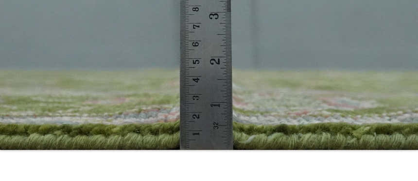 Hand Knotted Green and Silver Traditional Multi Size Antique Wool Area Rug