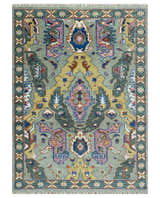 Hand knotted Green, Pink and Gold Traditional large design Antique Oushak Custom Made wool Area Rug