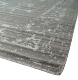 Hand Knotted Ivory and Charcoal Traditional Abstract Natural Wool Custom Made Area Rug, Kids, Living Room and Bedroom Rug