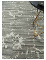 Hand Knotted Ivory and Charcoal Traditional Abstract Natural Wool Custom Made Area Rug, Kids, Living Room and Bedroom Rug