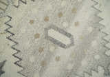 Custom Made Hand Knotted Ivory and Charcoal Traditional Tribal Natural Wool Area Rug, Kids, Living Room and Bedroom Rug