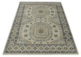 Hand Knotted Ivory, Gray and Beige Traditional Medallion Natural Wool Custom Made Area Rug, Kids, Living Room and Bedroom Rug