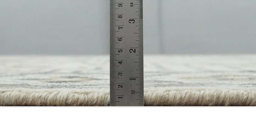 Hand Knotted Ivory, Gray and Beige Traditional Medallion Natural Wool Custom Made Area Rug, Kids, Living Room and Bedroom Rug