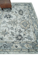 Hand Knotted Ivory, Silver and Beige Traditional Made with Blended Wool Multi Size Rug