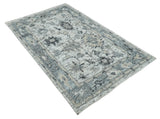 Hand Knotted Ivory, Silver and Beige Traditional Made with Blended Wool Multi Size Rug