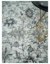 Hand Knotted Ivory, Silver and Beige Traditional Made with Blended Wool Multi Size Rug