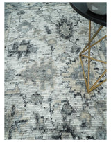 Hand Knotted Ivory, Silver and Beige Traditional Made with Blended Wool Multi Size Rug
