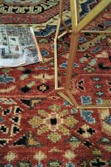 Hand Knotted Traditional Kazak Medallion Rust and Black Multi Size wool Area Rug