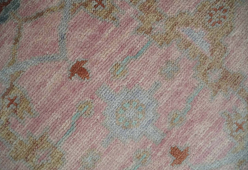 Hand Knotted Light Pink Oriental Oushak Multi Size Traditional Wool Area Rug, Living Room and Bedroom Rug