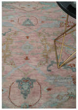 Hand Knotted Light Pink Oriental Oushak Multi Size Traditional Wool Area Rug, Living Room and Bedroom Rug
