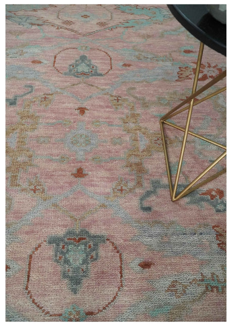 Hand Knotted Light Pink Oriental Oushak Multi Size Traditional Wool Area Rug, Living Room and Bedroom Rug