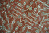 Hand knotted Multi Size Rust and Aqua Floral wool Area Rug