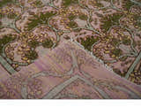 Hand Knotted Pink, Green and Beige Floral Traditional Antique Style Wool Area Rug