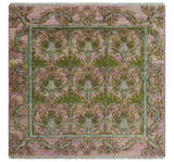 Hand Knotted Pink, Green and Beige Floral Traditional Antique Style Wool Area Rug