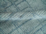 Hand Knotted Silver and Blue Modern Trellis Moroccan Rug Made with Blended Wool Multi Size Rug