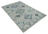 Hand Knotted Silver and Charcoal Traditional with Blended Custom Made Wool Rug