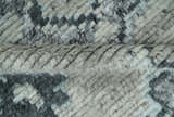 Hand Knotted Silver and Charcoal Traditional with Blended Custom Made Wool Rug