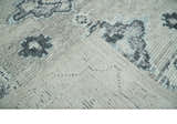 Hand Knotted Silver and Charcoal Traditional with Blended Custom Made Wool Rug