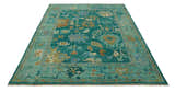 Hand Knotted Teal Traditional Oushak Multi size wool area rug