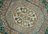 Rust and Blue Hand Knotted traditional Antique look Turkish Mamluk Living Room Multi Size wool Area Rug