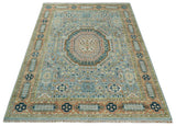 Rust and Blue Hand Knotted traditional Antique look Turkish Mamluk Living Room Multi Size wool Area Rug