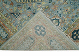 Rust and Blue Hand Knotted traditional Antique look Turkish Mamluk Living Room Multi Size wool Area Rug