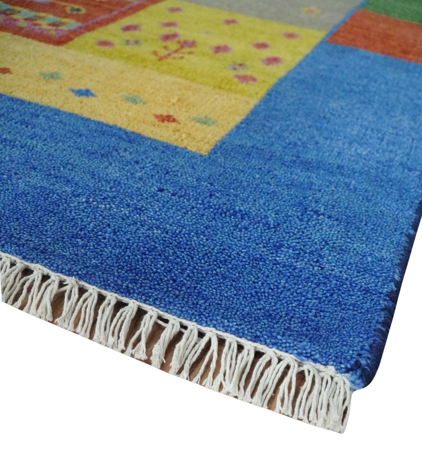 Hand knotted Traditional Multi color Antique Tribal Style Gabbeh Design Wool Area Rug