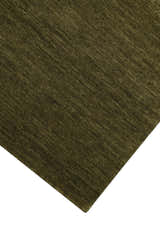 Hand Loomed Modern Green Solid Wool Area Rug
