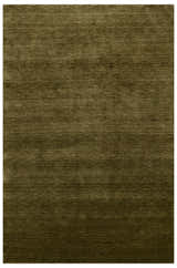 Hand Loomed Modern Green Solid Wool Area Rug