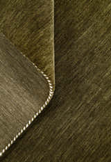Hand Loomed Modern Green Solid Wool Area Rug