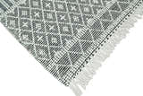 Modern Contemporary Hand Woven Black and White Wool Area Rug