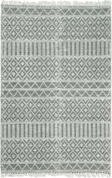 Modern Contemporary Hand Woven Black and White Wool Area Rug