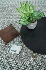 Modern Contemporary Hand Woven Black and White Wool Area Rug