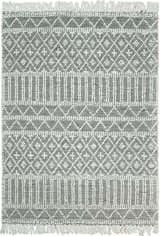 Modern Contemporary Hand Woven Black and White Wool Area Rug