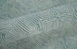 Modern Contemporary Style Teal and Ivory Hand Tufted Wool Area Rug