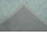 Modern Contemporary Style Teal and Ivory Hand Tufted Wool Area Rug