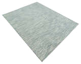 Hand Tufted Woolen Modern White and Blue Custom Made Area Rug