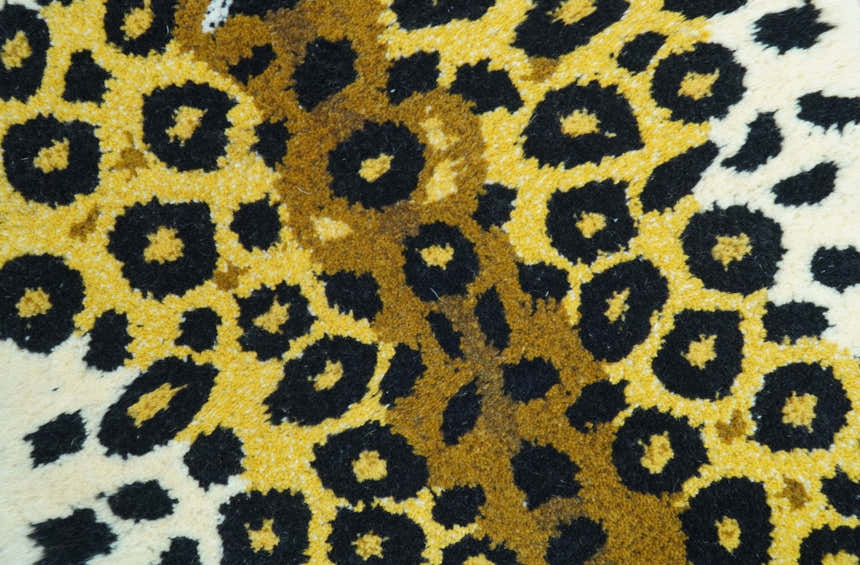 Hand Tufted 2x3 Gold Animal Leopard Wool Area Rug