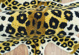 Hand Tufted 2x3 Gold Animal Leopard Wool Area Rug