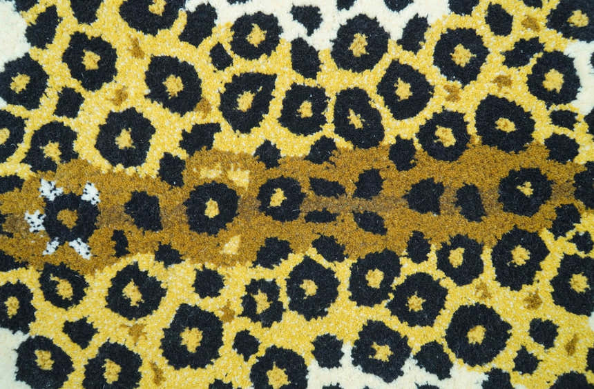 Hand Tufted 2x3 Gold Animal Leopard Wool Area Rug