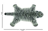 Hand Tufted 3x5 Black And White Animal Tiger Wool Area Rug