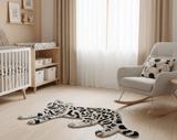 Hand Tufted Animal Cat White And Black 2x3 Wool Area Rug