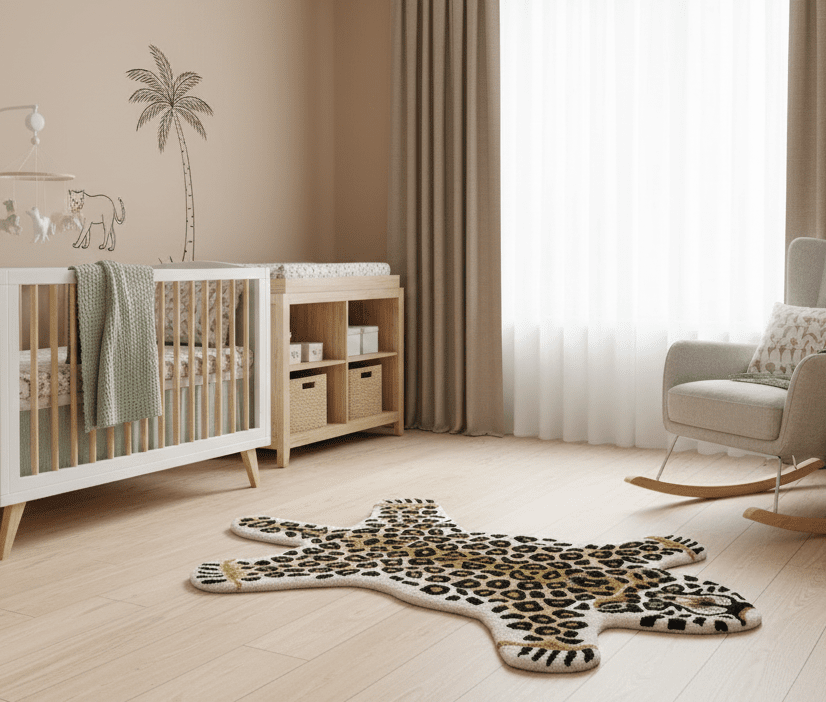 Hand Tufted Animal Leopard Gold And Black 3x5 Wool Area Rug