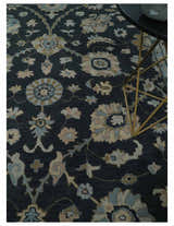 Hand Tufted Black and Silver Modern Turkish Oushak Multi size wool Area Rug, Kids, Living Room and Bedroom Rug